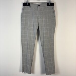 ❤️ Zara Glen Check Plaid Trousers Grey White Pants M